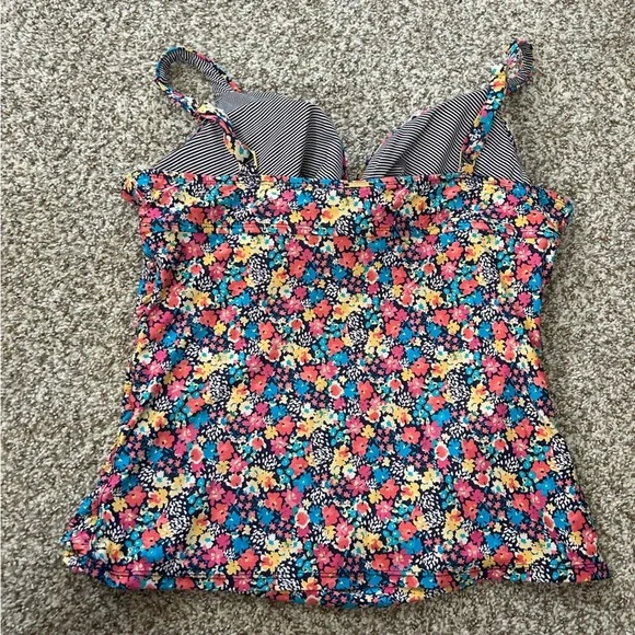 🦋 Anne Cole Floral Tankini Swim Top Beach Vacation Summer Underwire 40D - Picture 3 of 5